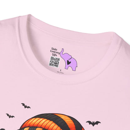 Cute Ghost w/Pumpkins Adult T-shirt