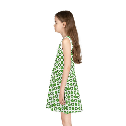 Emerald Star Garden Girls' Sleeveless Sundress