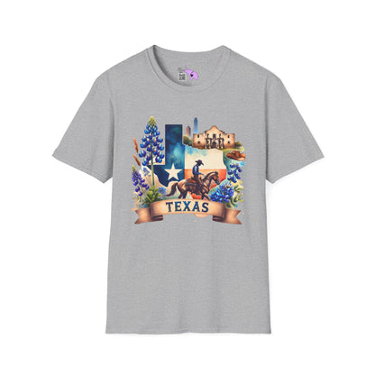 Texas Cowboy & Bluebonnets Adult T-shirt