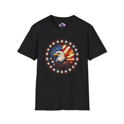 Stained Glass Eagle Adult T-shirt