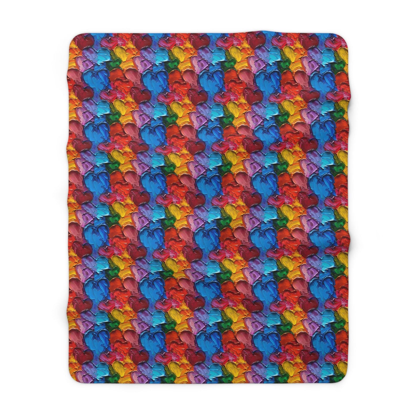 Palette Knife Hearts Fleece Blanket