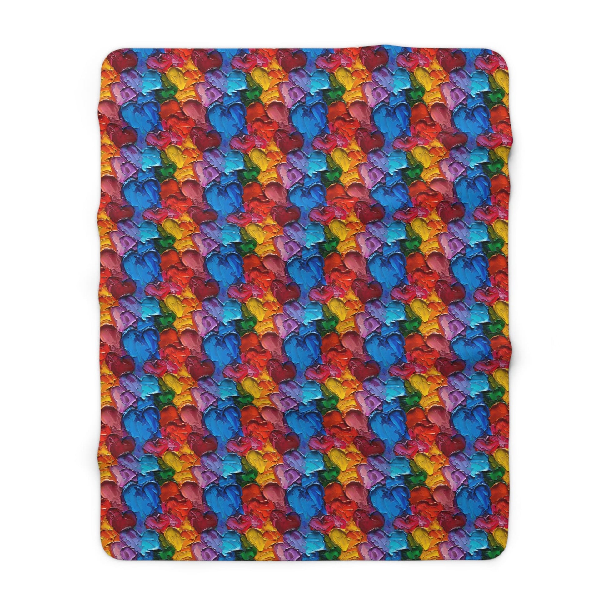 Palette Knife Hearts Fleece Blanket
