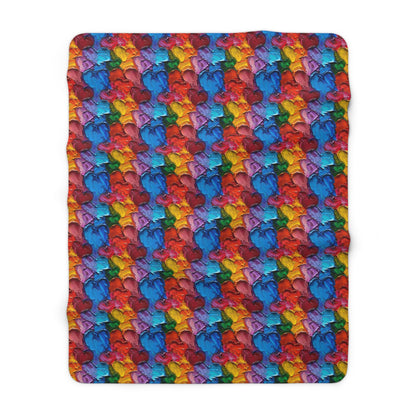 Palette Knife Hearts Fleece Blanket