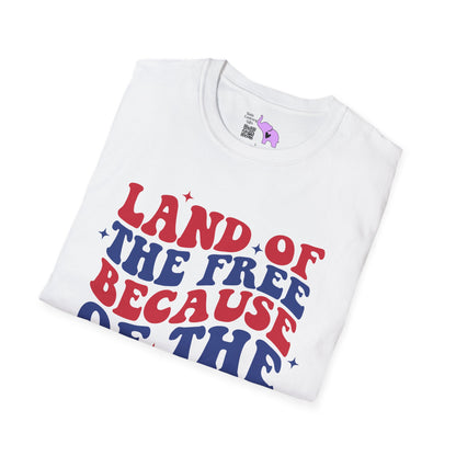 Land of the Free Because of the Brave Adult T-shirt