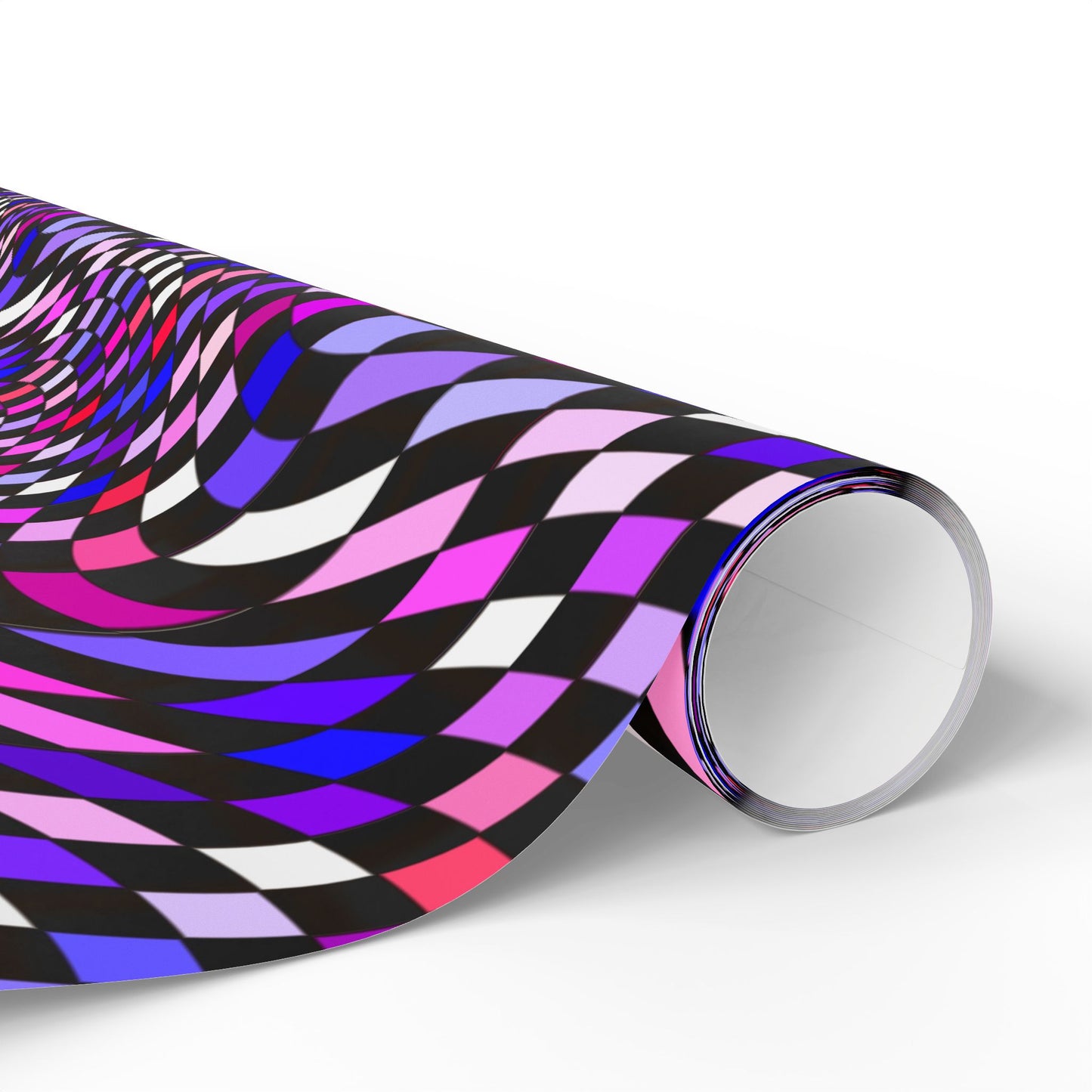 Warped Purple Checkered Wrapping Paper