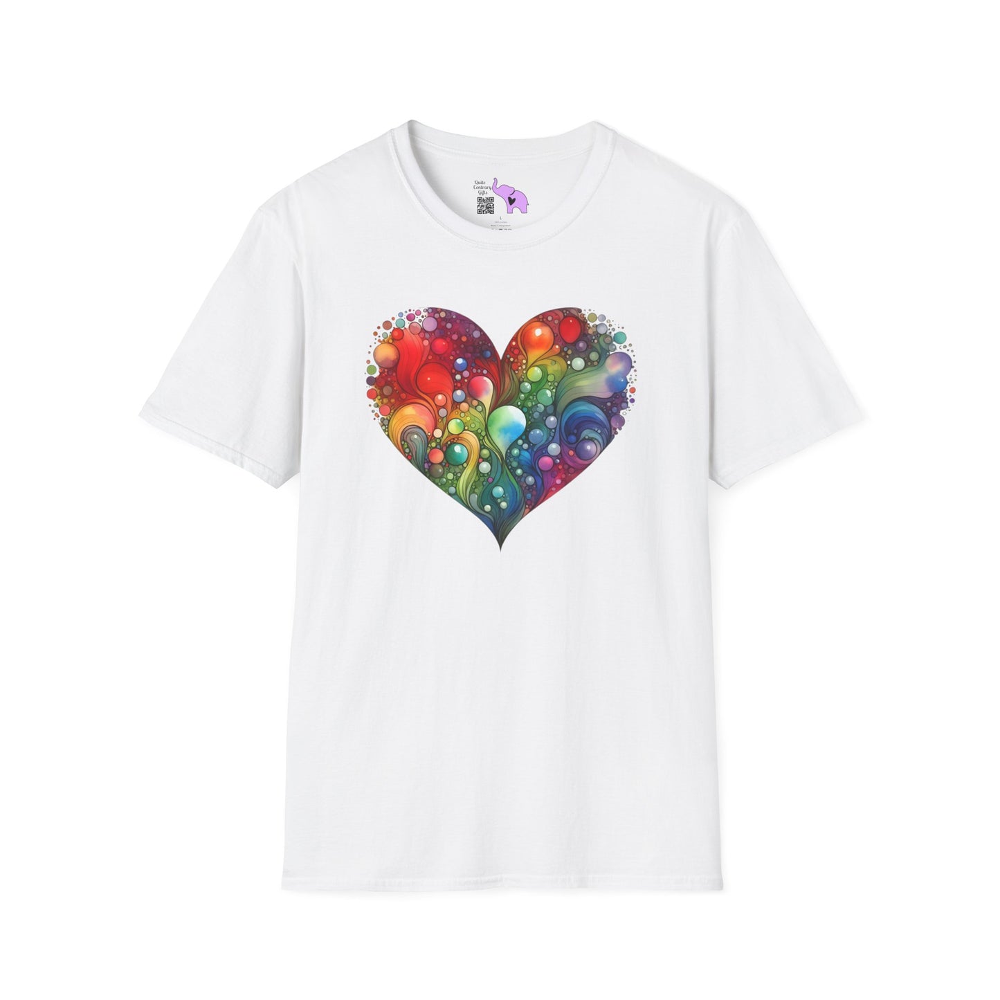 Color Burst Heart Adult T-shirt