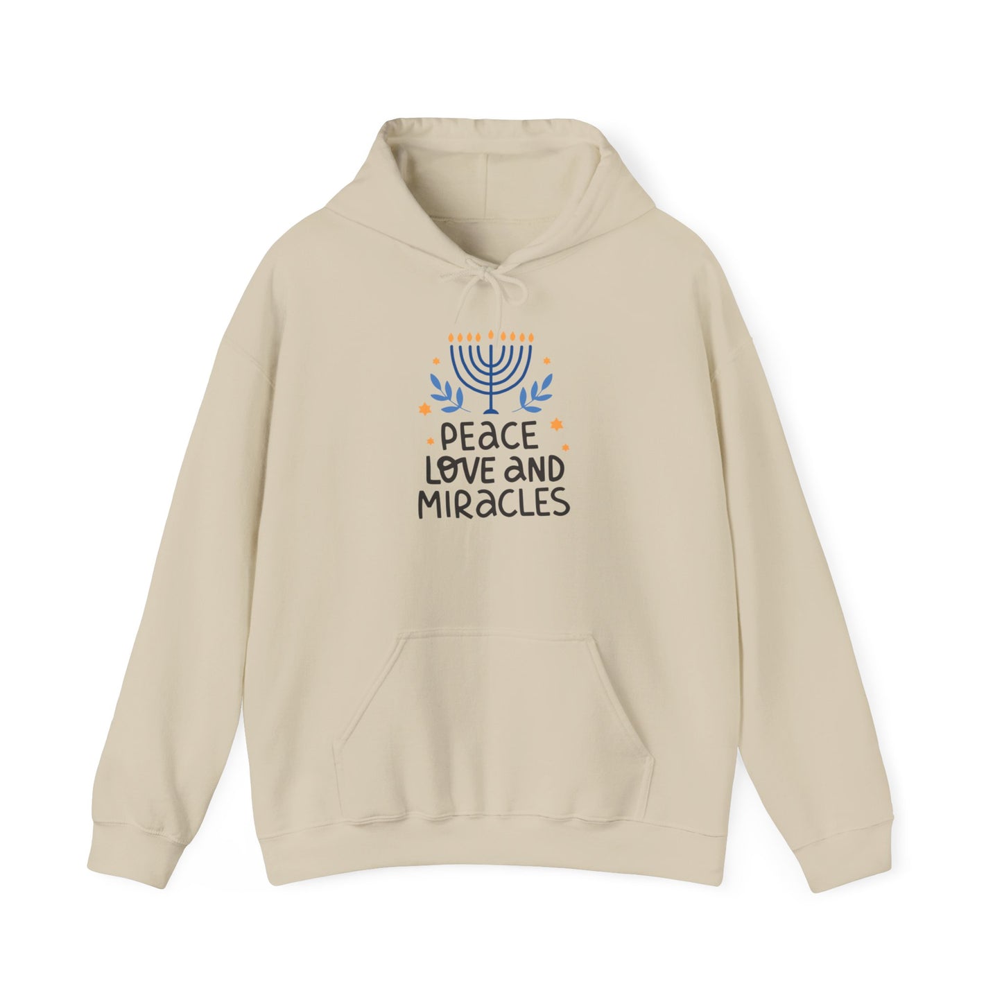 Hanukkah Peace Love & Miracles 1 Heavy Blend™ Hooded Sweatshirt