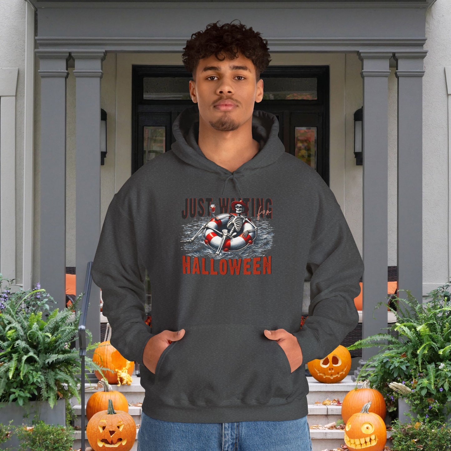 Just Waiting For Halloween Heavy Blend™ Hooded Sweatshirt