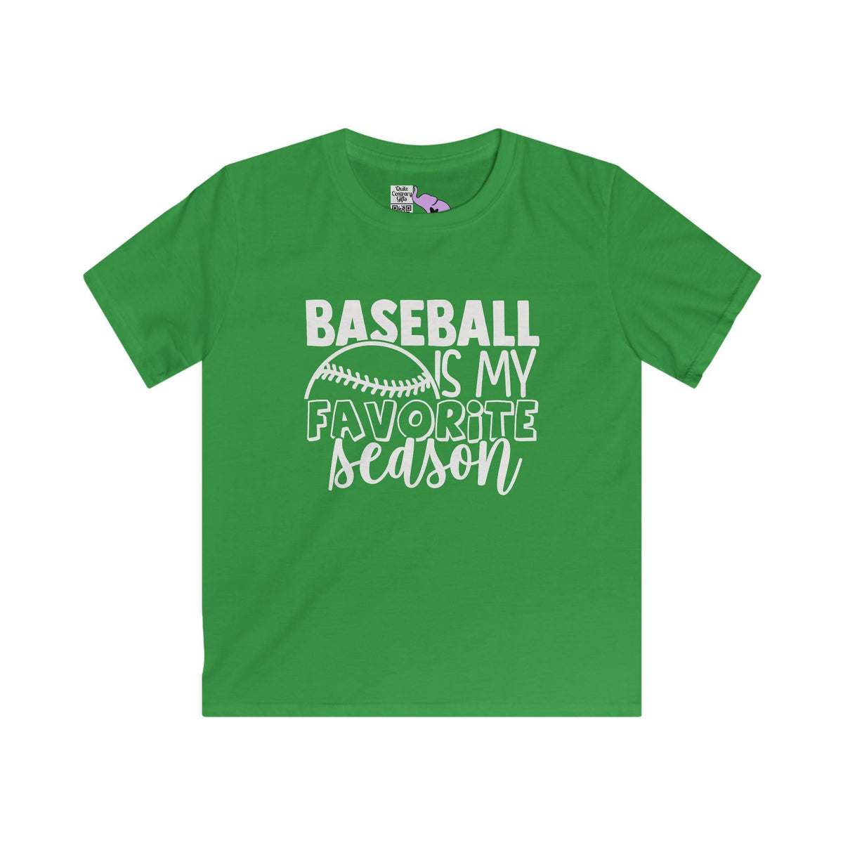 Baseball Is My Favorite Season Youth Softstyle Tee