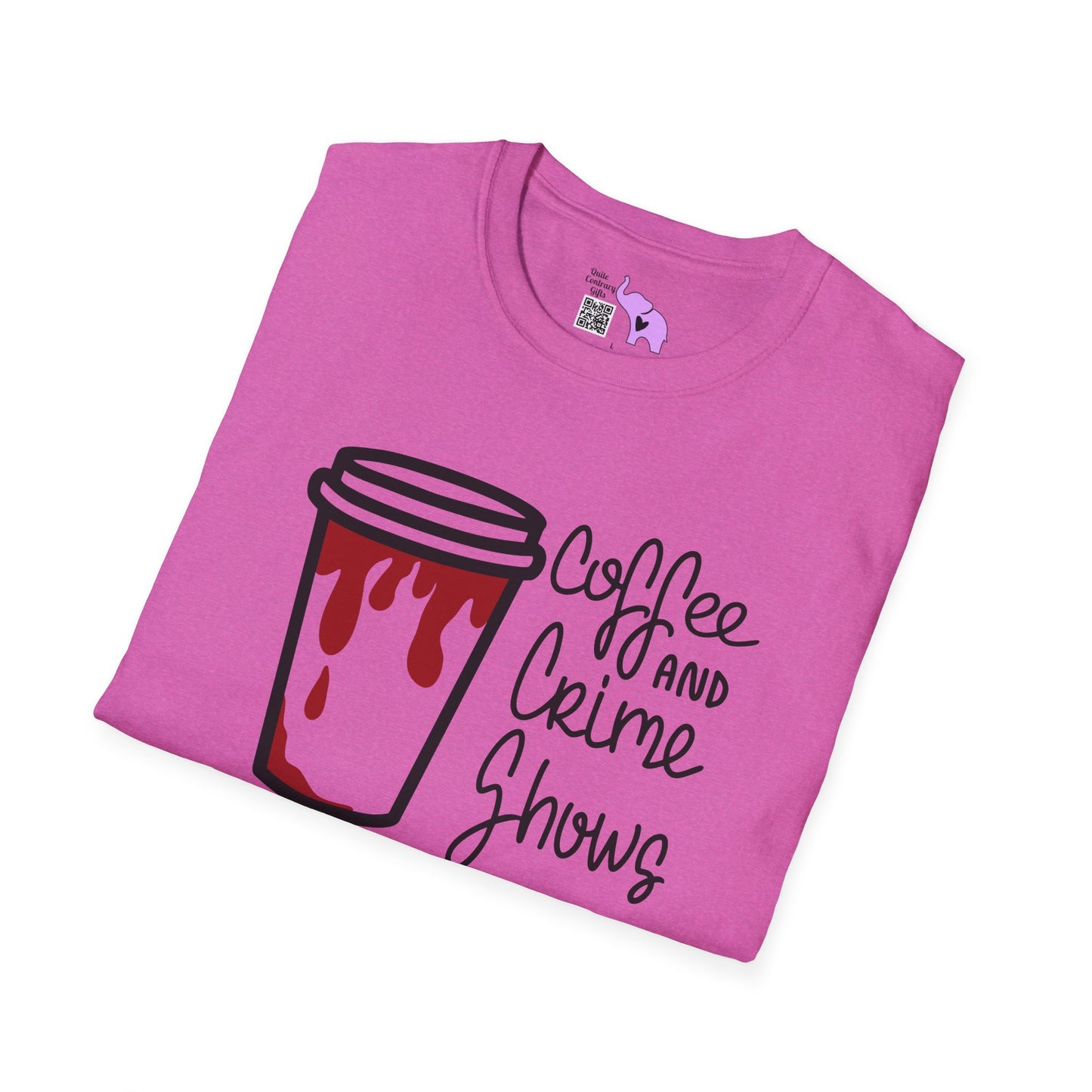 Coffee and Crime Shows Adult T-shirt