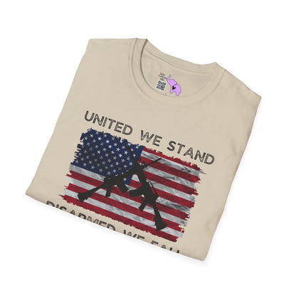 United We Stand Disarmed We Fall Adult T-shirt