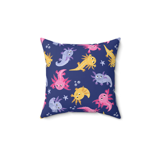 Axolotl Lagoon Throw Pillow