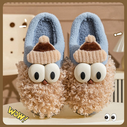 Cartoon Bearded Santa Claus Christmas Slippers