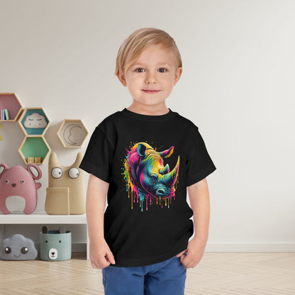 Colorful Rhino Toddler Tee