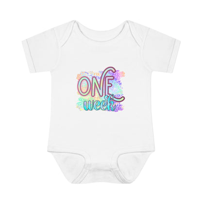 Pastel Wild One Milestone Baby Bodysuit-One Week