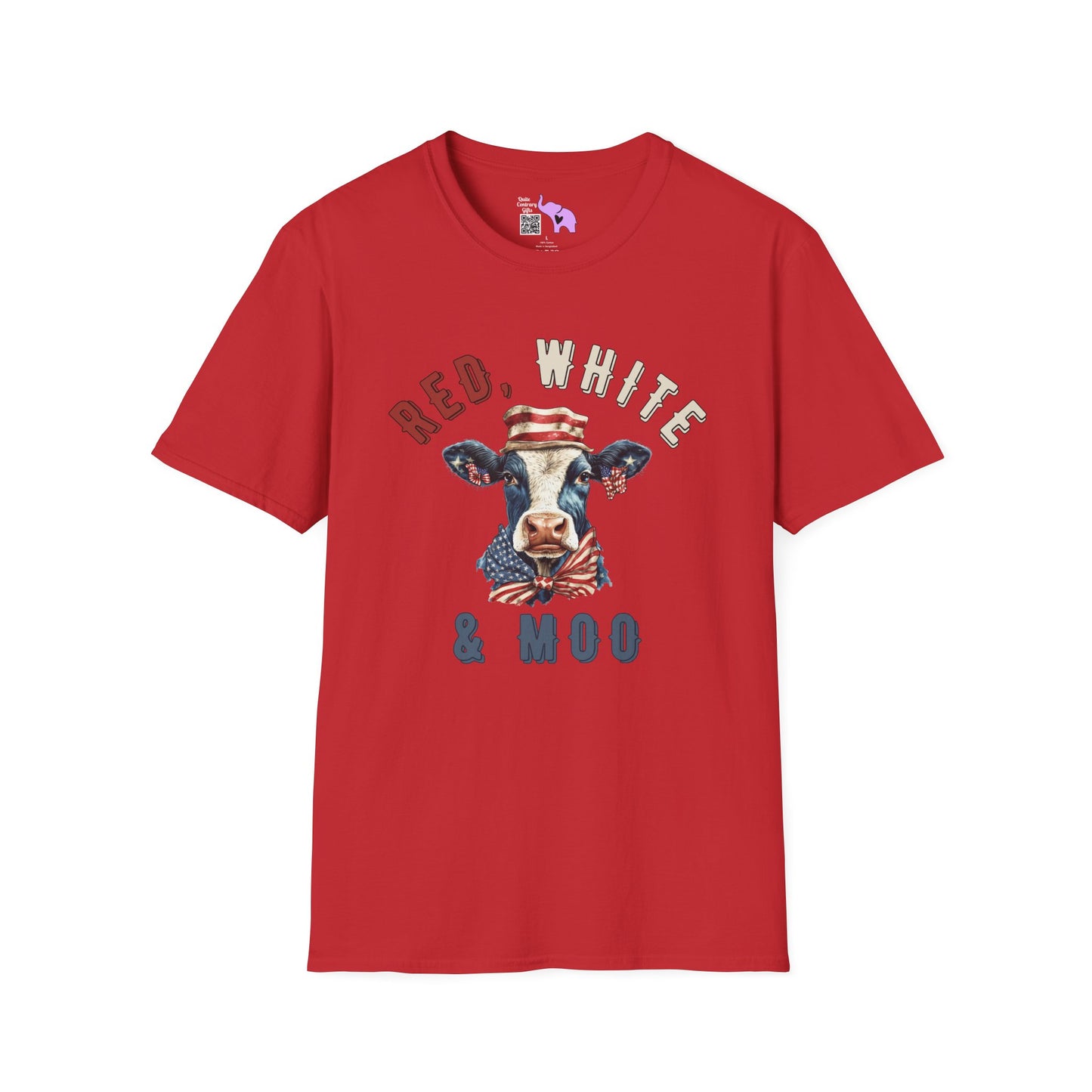 Red, White, & Moo Adult T-shirt