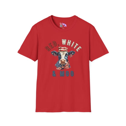 Red, White, & Moo Adult T-shirt
