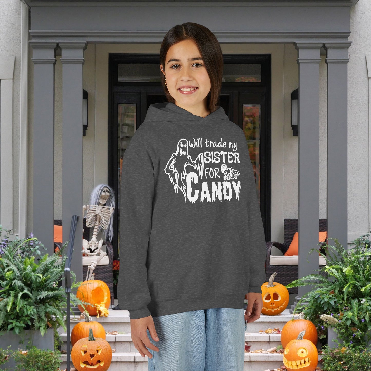 Will Trade My Sister For Candy Youth Heavy Blend Hoodie
