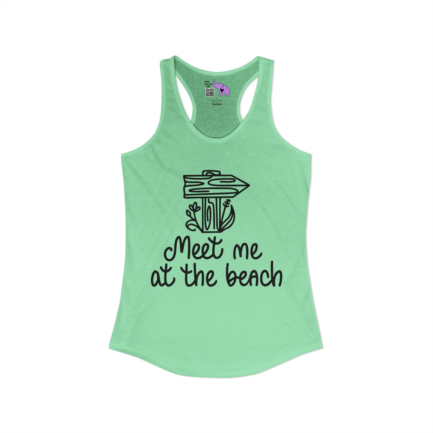Meet Me At The Beach Women's Ideal Racerback Tank