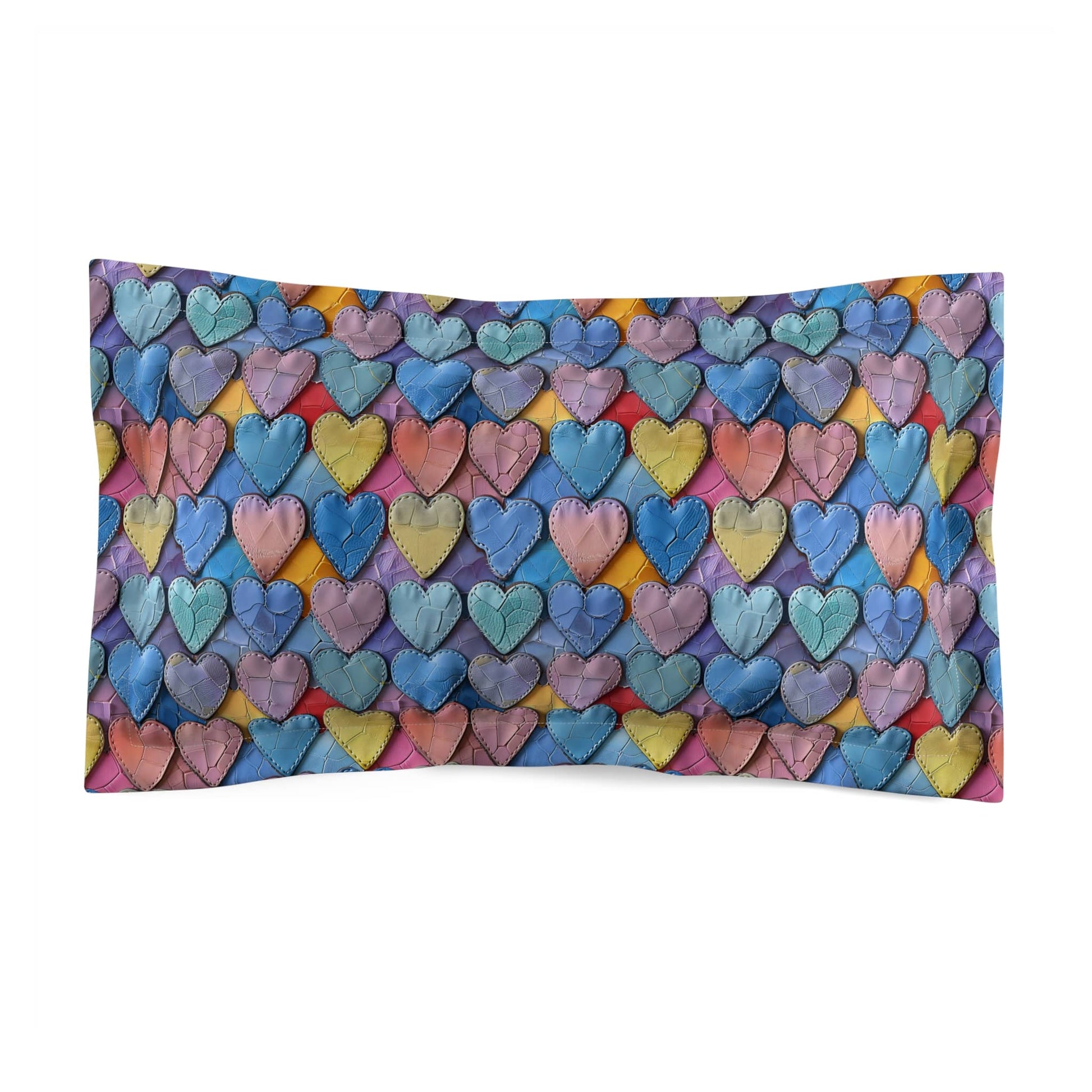 Color Pop Leather Hearts Pillow Sham