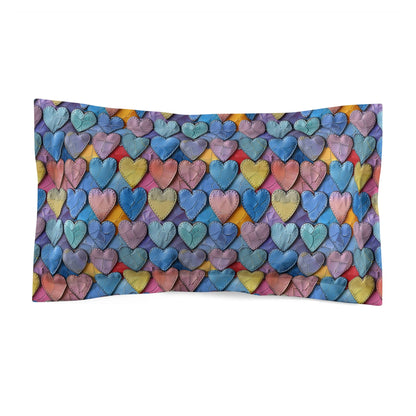 Color Pop Leather Hearts Pillow Sham