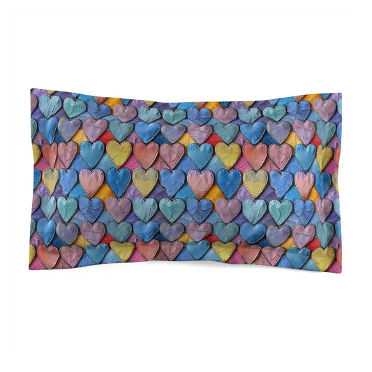 Color Pop Leather Hearts Pillow Sham