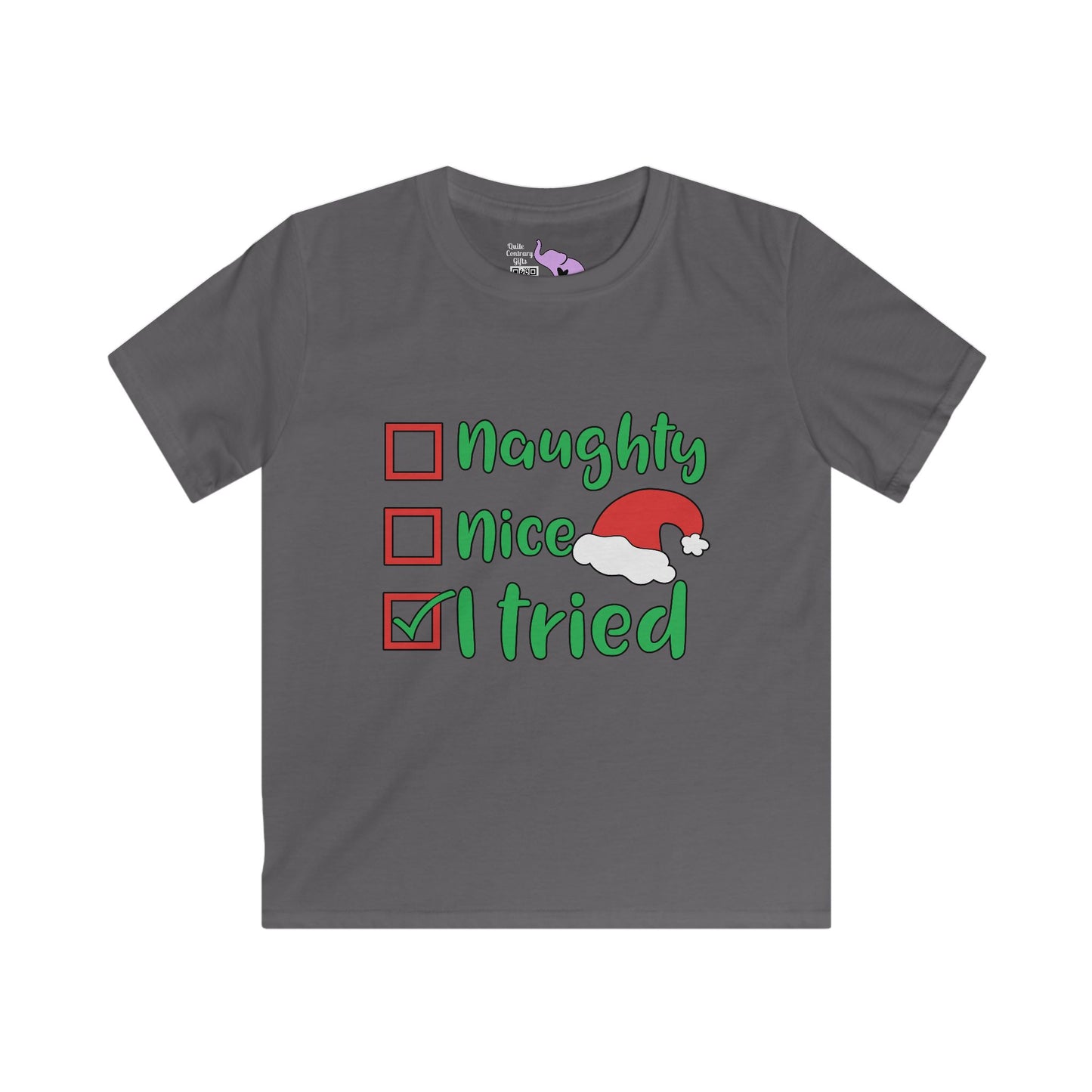 Naughty Nice I Tried Youth Softstyle Tee