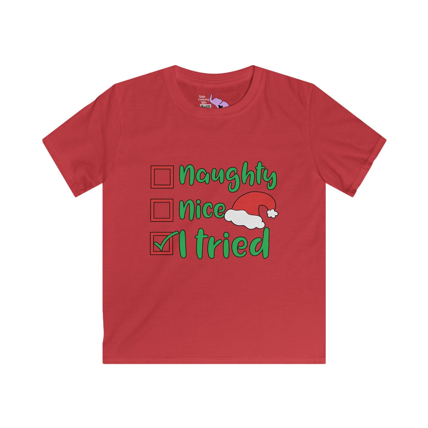 Naughty Nice I Tried Youth Softstyle Tee