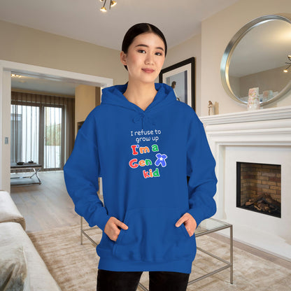 I Refuse To Grow Up I'm A GenX Kid Adult Hoodie