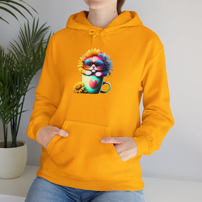 Cute Sunflower Kitten Heavy Blend™ Hooded Sweatshirt