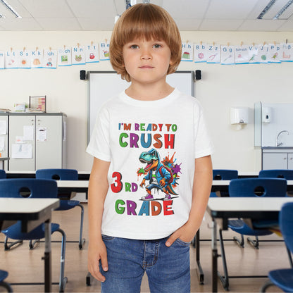 I'm Ready to CRUSH 3rd Grade Dinosaur Heavy Cotton™ Toddler T-shirt