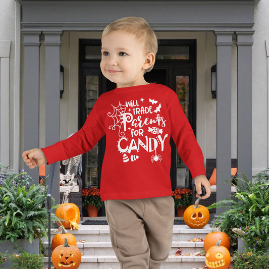 Will Trade Parents For Candy Toddler Long Sleeve Tee