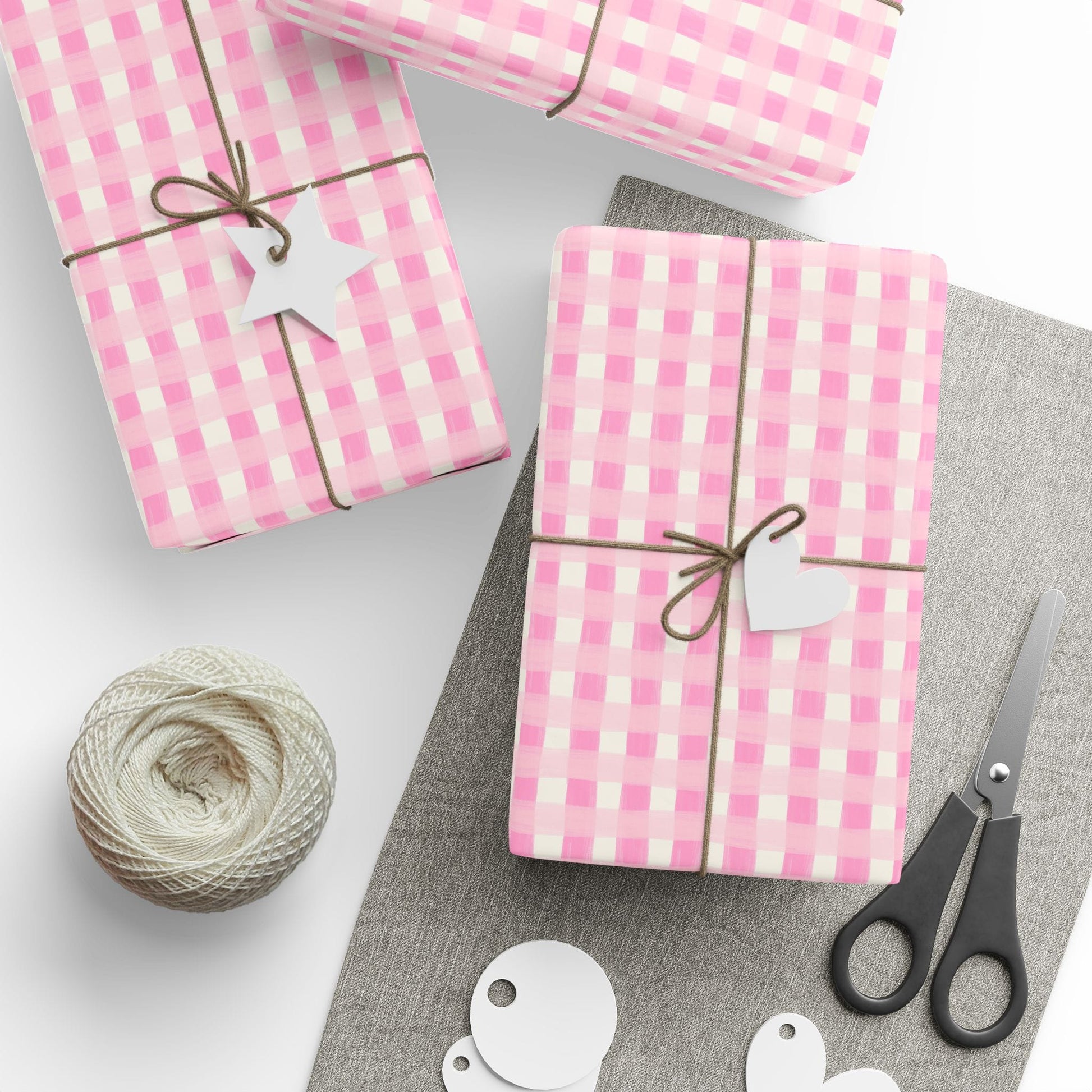Dreamy Rose Gingham Wrapping Paper