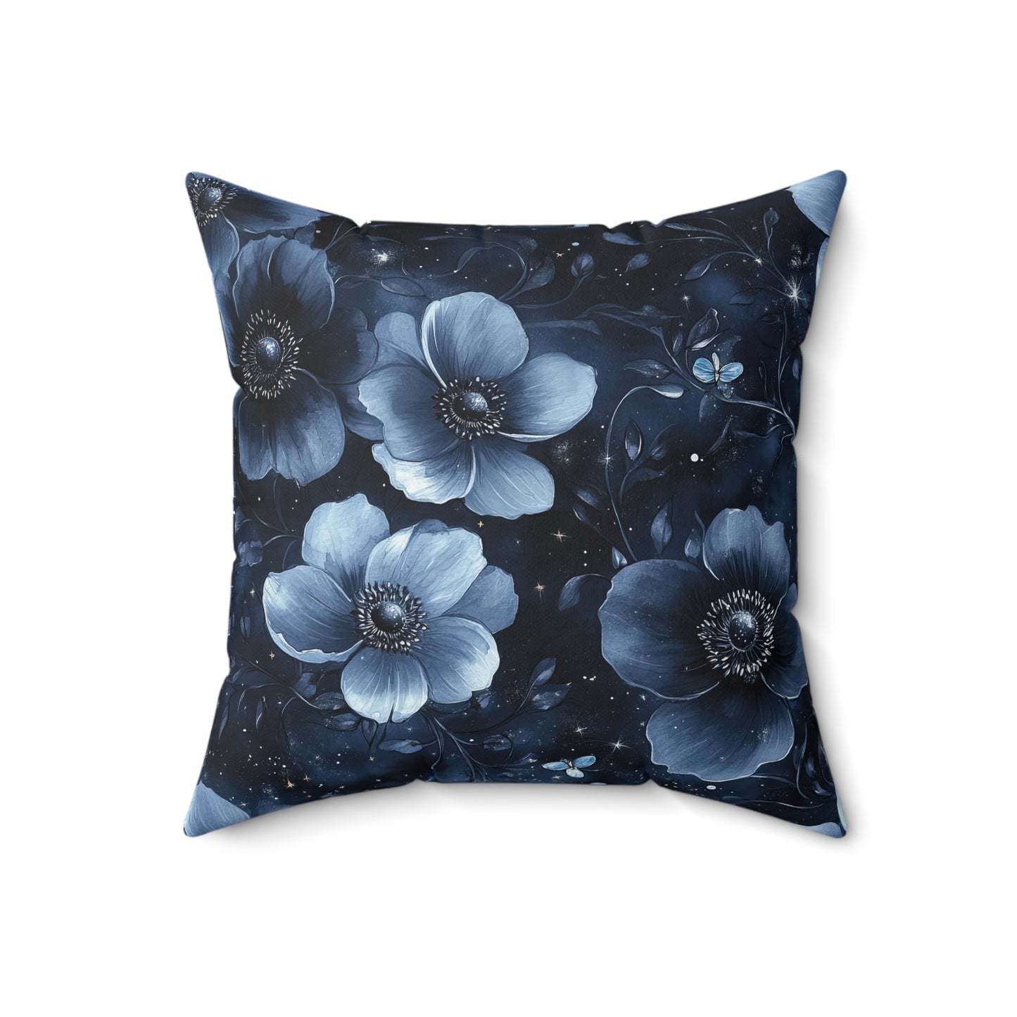 Midnight Blossoms Throw Pillow