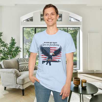 In God We Trust Guns Are Just Backup Adult T-shirt