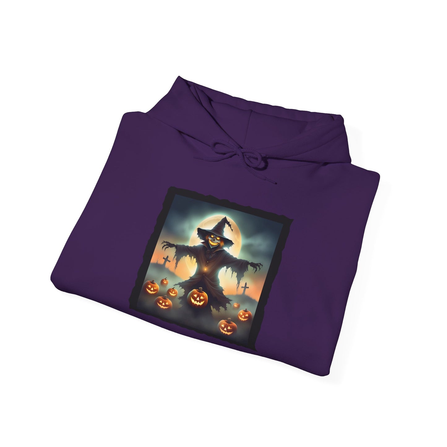 Halloween Scarecrow w/Pumpkins 2 Heavy Blend™ Hooded Sweatshirt