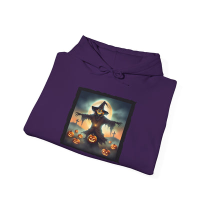 Halloween Scarecrow w/Pumpkins 2 Heavy Blend™ Hooded Sweatshirt