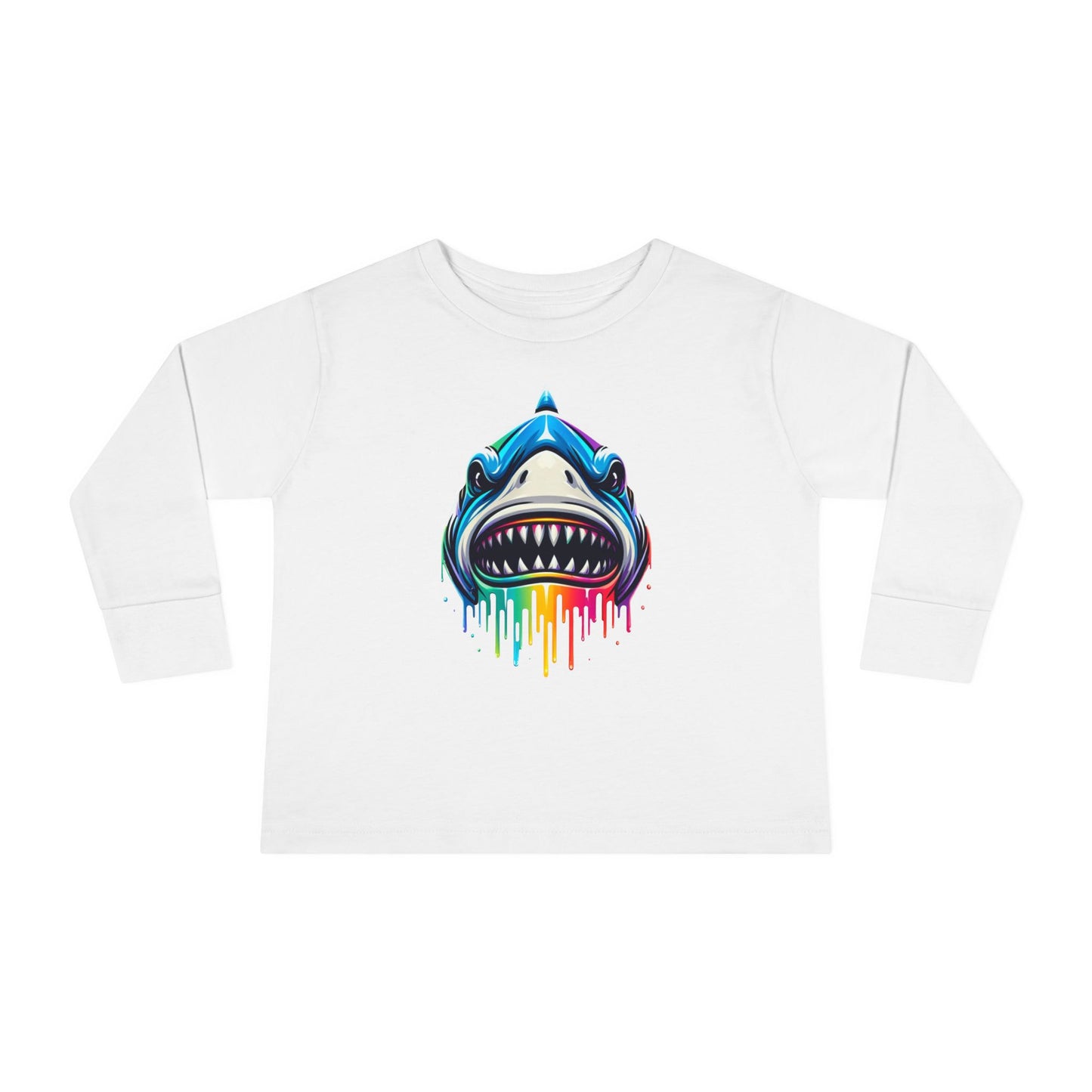 Colorful Shark Toddler Long Sleeve Tee