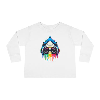 Colorful Shark Toddler Long Sleeve Tee