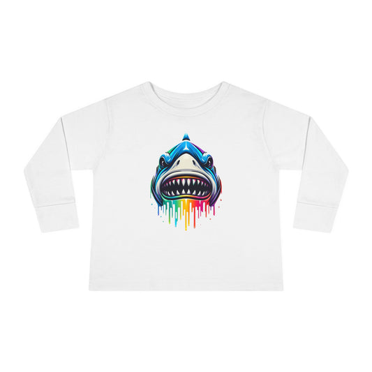 Colorful Shark Toddler Long Sleeve Tee