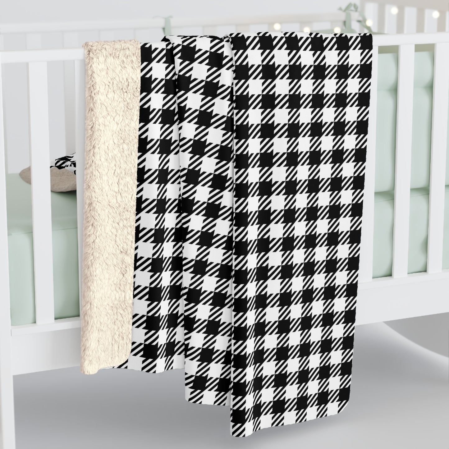 Black & White Balance Sherpa Fleece Blanket
