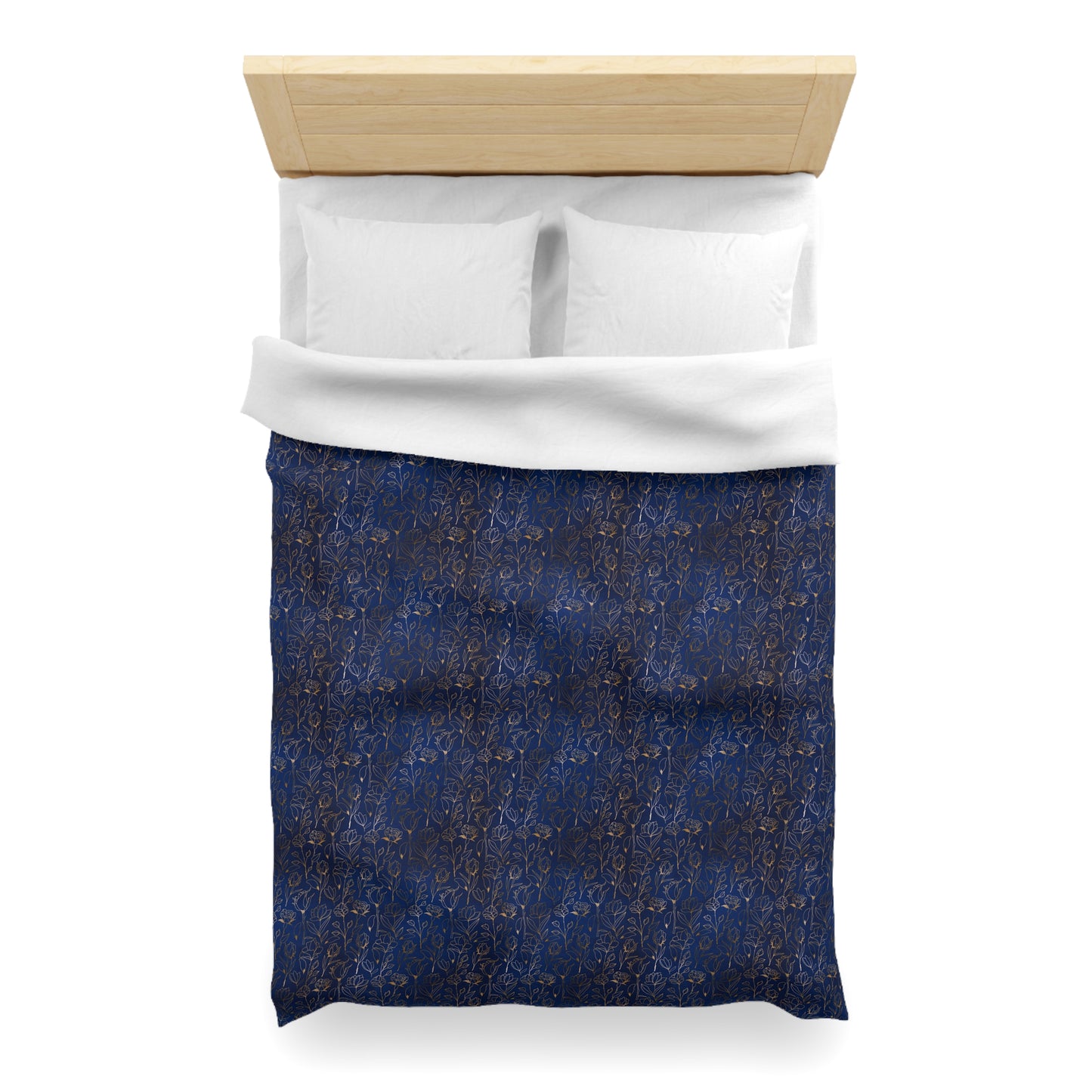 Sapphire Gilded Garden Microfiber Duvet Cover