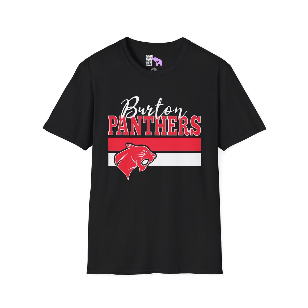 Burton Panthers w/Mascot & Stripes Adult T-shirt