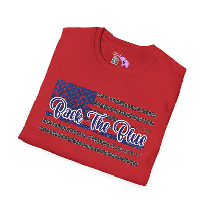 Back The Blue Distressed Flag Adult T-shirt