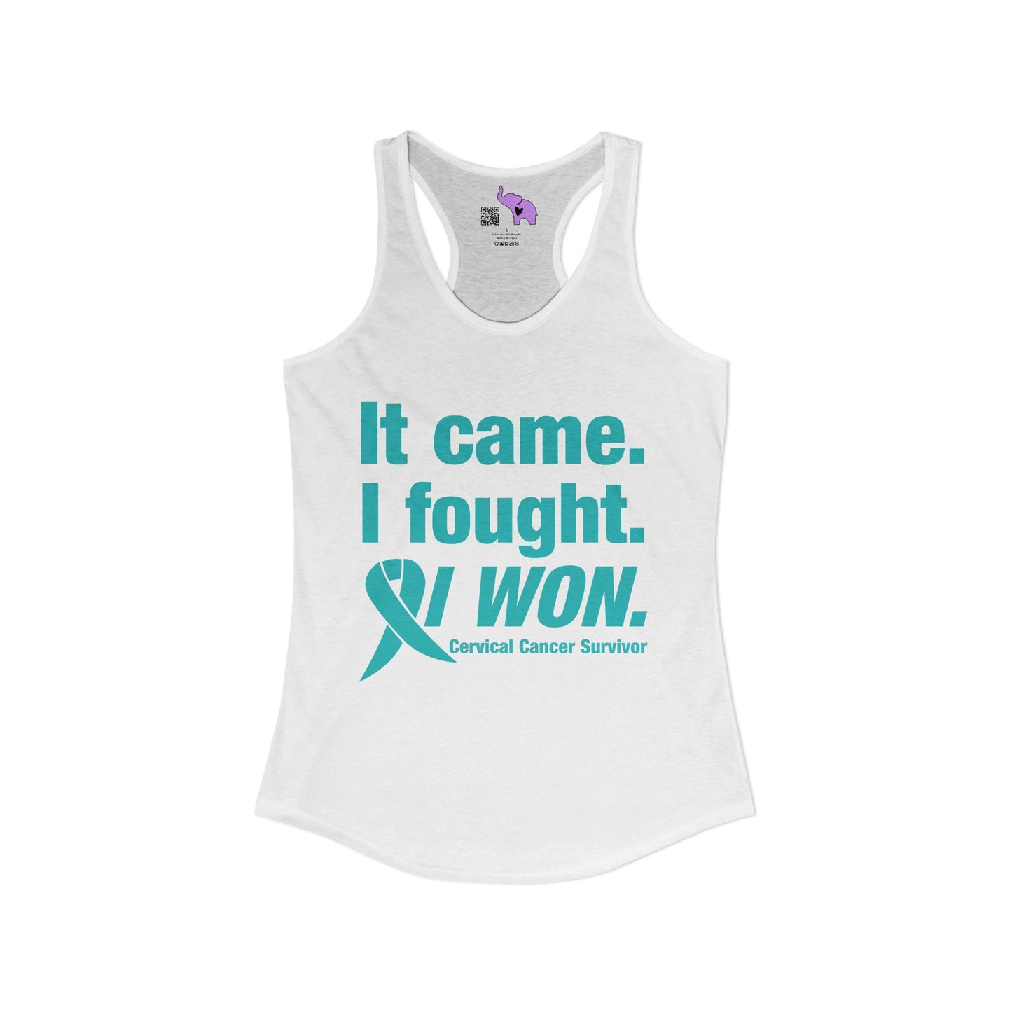 It Came I Fought I Won Cervical Cancer Survivior Women's Ideal Racerback Tank