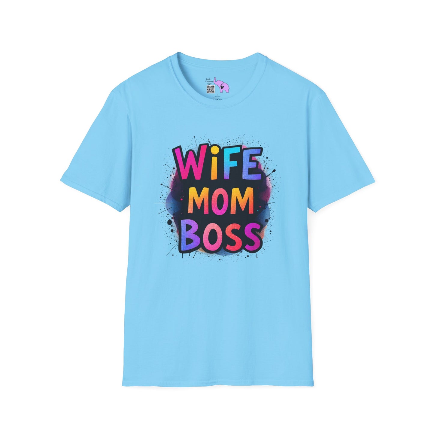 Wife Mom Boss (Primary Colors) Adult T-shirt