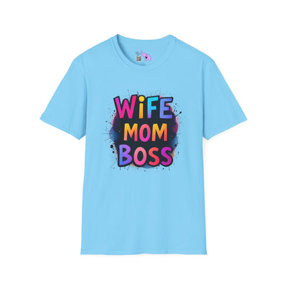 Wife Mom Boss (Primary Colors) Adult T-shirt