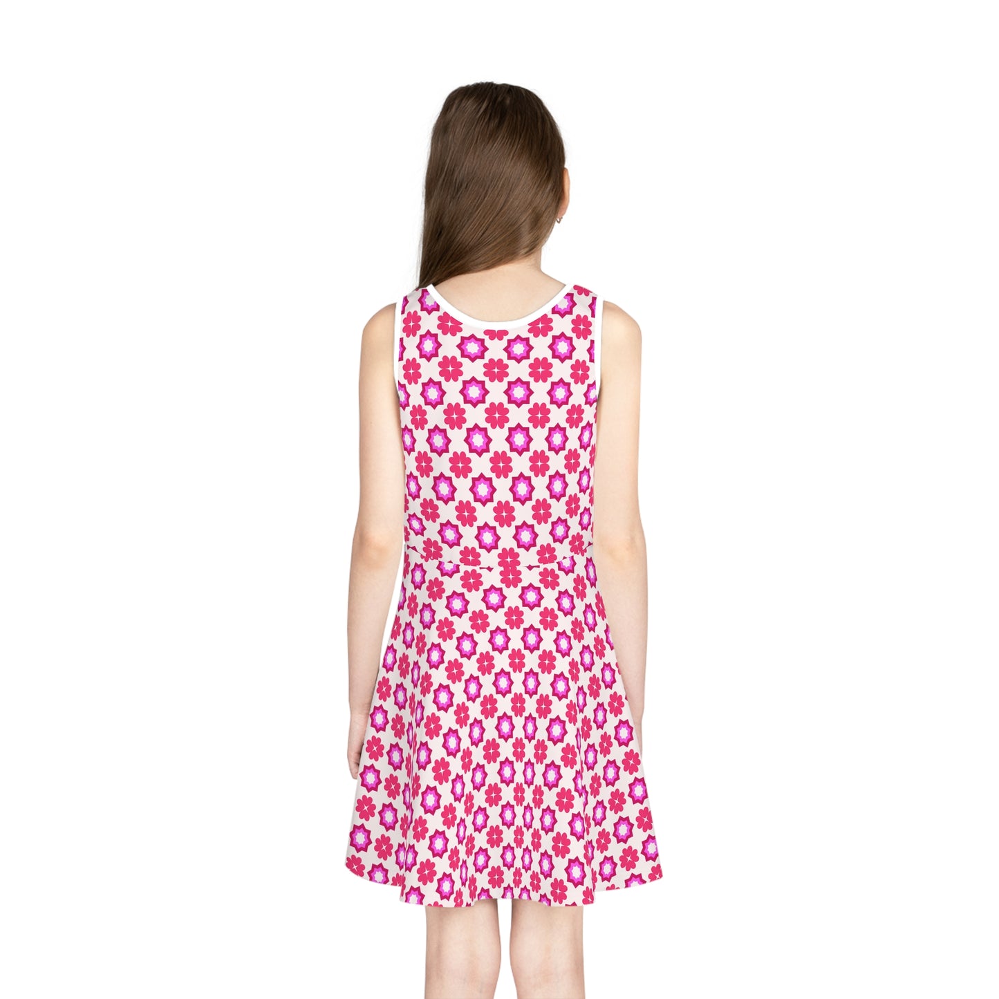 Rosy Star Garden Girls' Sleeveless Sundress