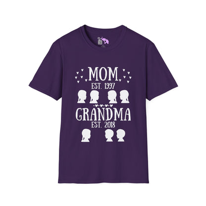 Mom Est. Grandma Est. Great Grandma Est. Custom Adult T-shirt