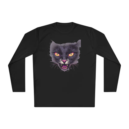 Black Cat Face Adult Long Sleeve Tee